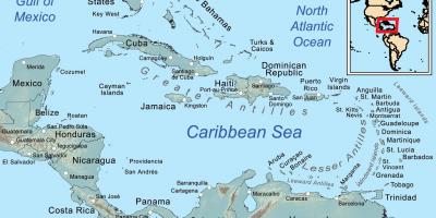 Jamaikako mapa eta inguruko uharte