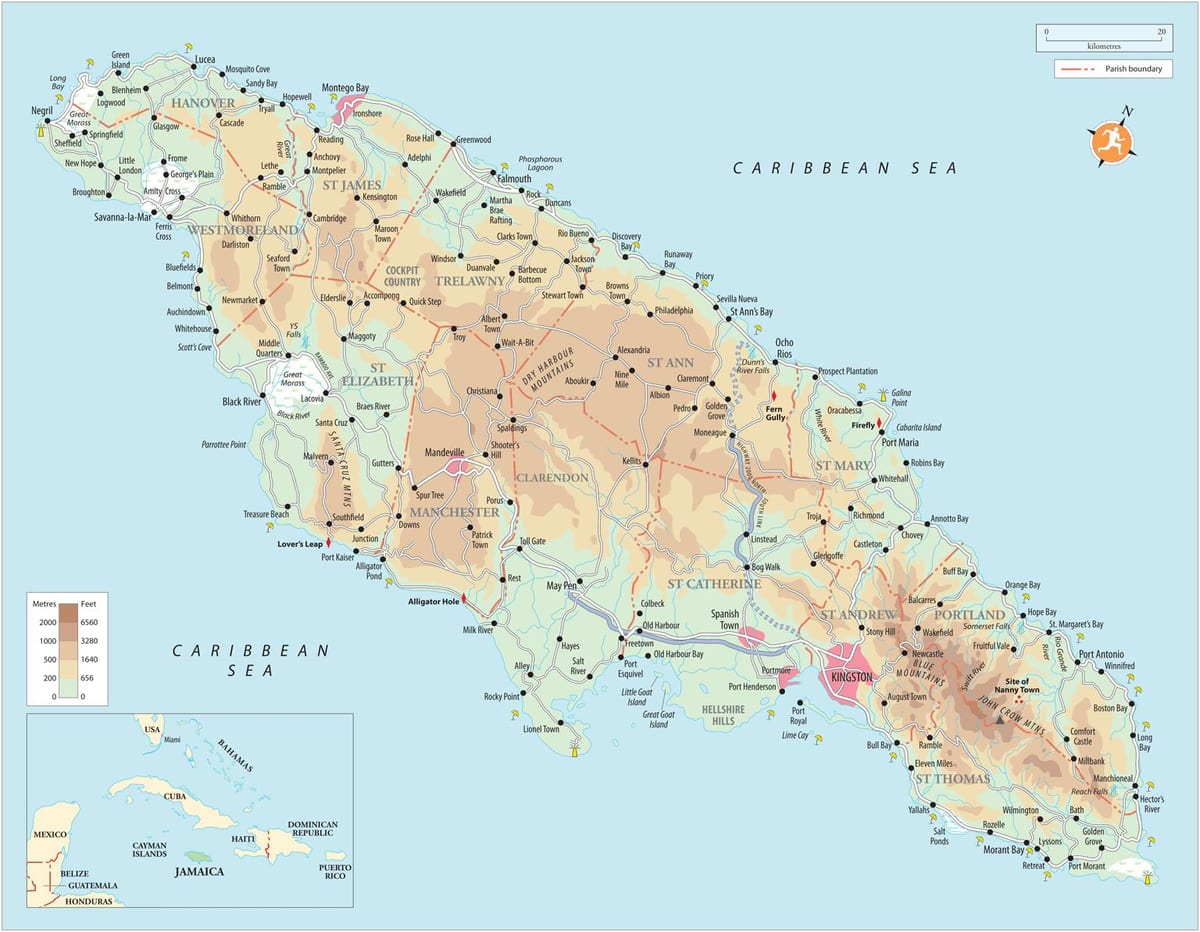 Mapa altxorra bach jamaica