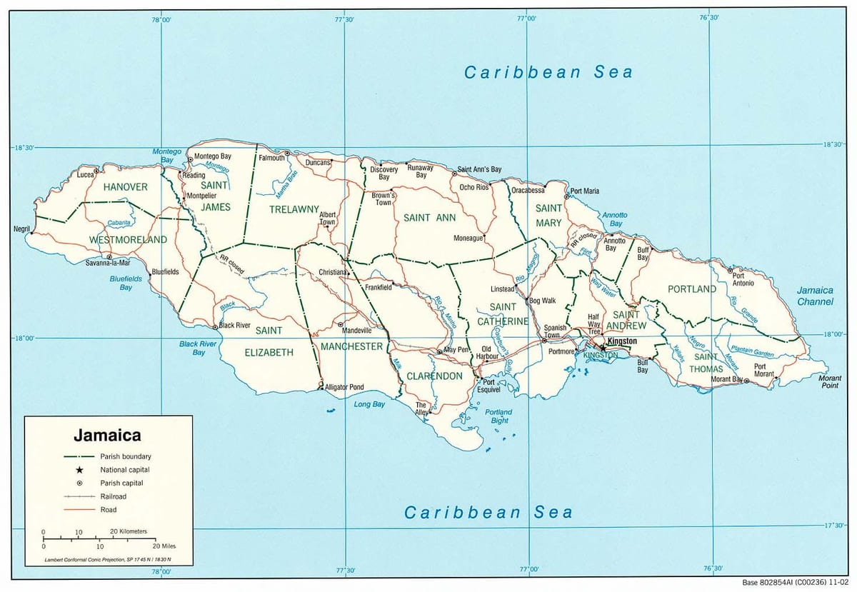 Mapa black river jamaica