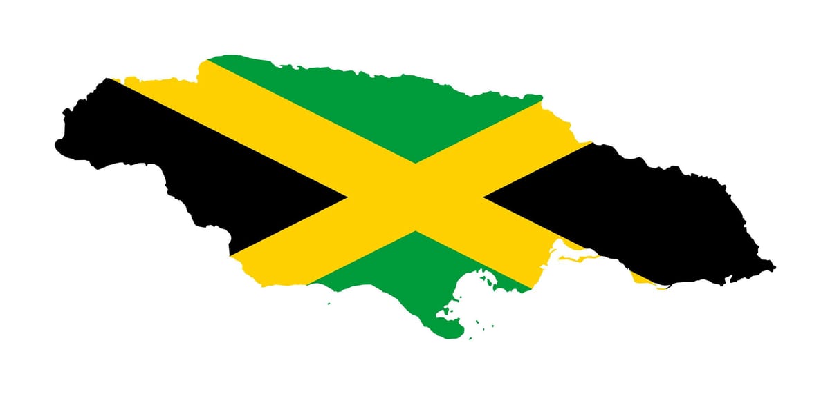 Jamaikako mapa bandera 