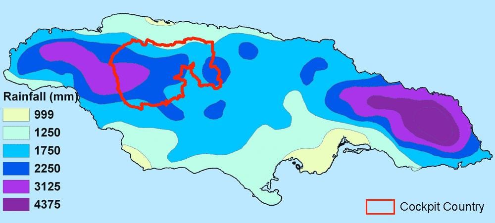 Jamaikako mapa klima