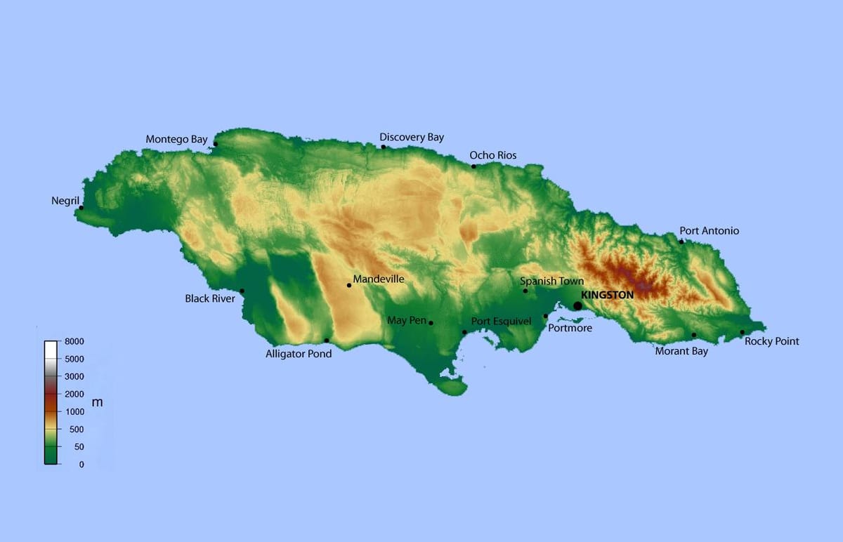 Jamaikako mapa kota 