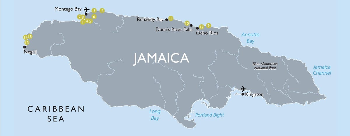 mapa turistikoa jamaikako erakargarritasun