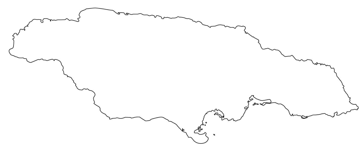 Mapa sketch jamaica