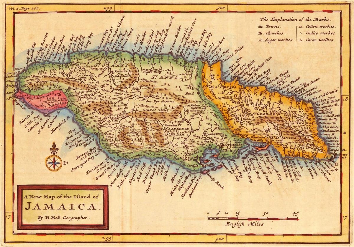 Mapa zaharra jamaica