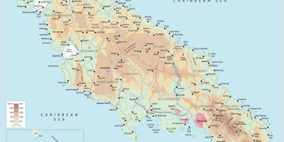 Mapa hego kostaldean jamaica 
