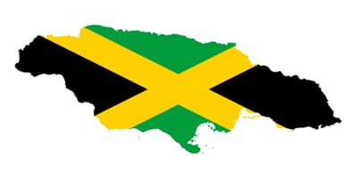 Jamaikako mapa bandera 