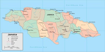 Jamaikako mapa bidesaria errepide 