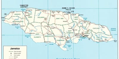 Jamaikako mapa dunns river falls