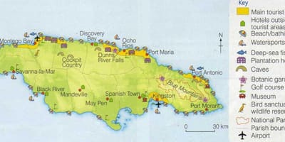 Jamaikako mapa erakutsiz resort eremu