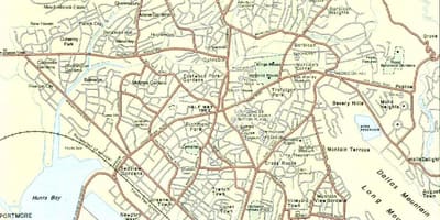 Mapa jamaikako kingston auzoetan