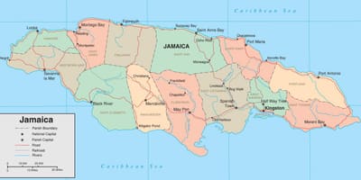 Mapa politikoa: jamaica